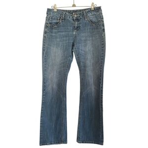 Nd Weekend Blue Low Rise Boot Cut Jeans for Women Embroidered Back Pockets